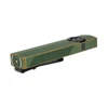Olight ArkPro in green with bronze detailing, showing laser pointer and flashlight modes, for outdoor activities.