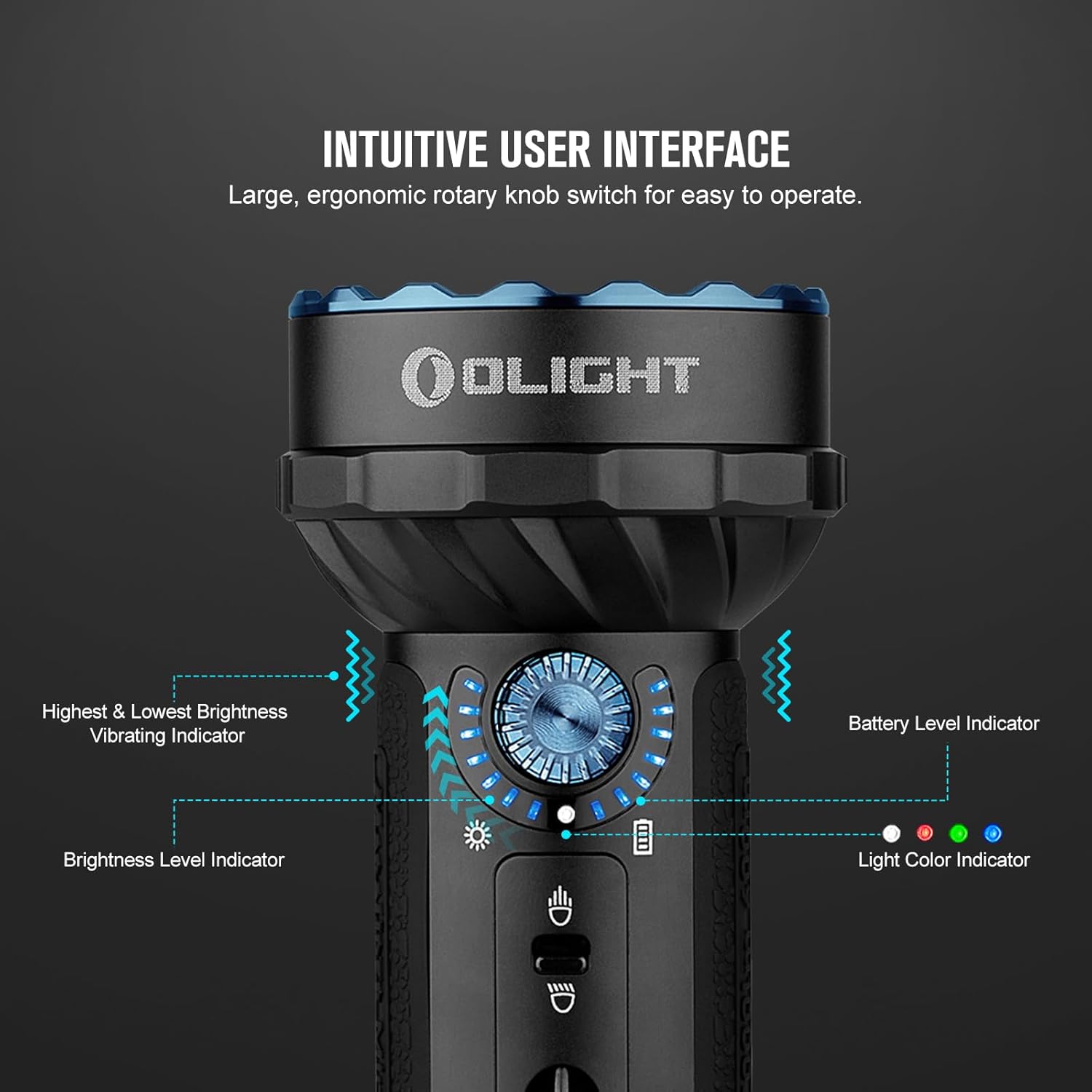 Marauder Mini Powerful LED Flashlight 7000lm RGB Dual Beam Olight