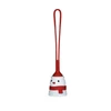 Christmas snowman ornament with red hat, scarf, and hanging loop