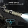 Olight Warrior Ultra tactical flashlight mounted as WML with sROD remote switch on setup.
