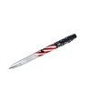 Patriotic American flag pen with silver grip and black clip.