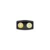 Olight Black ArkPro Flashlight Front Head view showing Dual LED Lenses and Laser emitter for EDC lighting and presentations