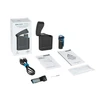 Olight Baton 4 Premium Edition flashlight kit flat lay, black EDC flashlight with wireless charger and accessories for everyday carry.
