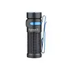 Olight Black Baton 3 Premium Edition Side View with Blue Pocket Clip and Textured Grip for Everyday Carry