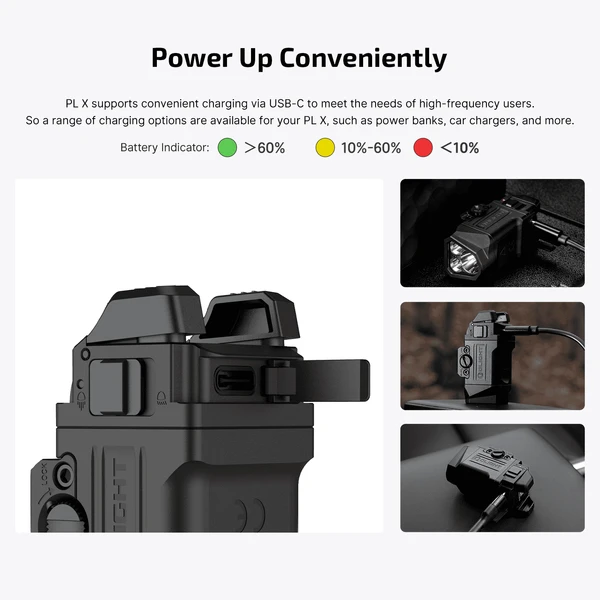 PL X Tactical Weapon Light 1200 Lumens Dual Beam Flood Spotlight - Olight