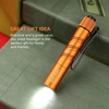 Olight Orange I3T 2 EDC Flashlight emitting light, with pocket clip, a practical gift for family and friends.