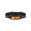 Olight Orange Perun 3 Mini Headlamp Front View with Black Adjustable Strap for Hands-Free Lighting