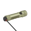 Olight Seekers 4 Pro army green rechargeable LED flashlight charging with MCC3 magnetic cable on white background