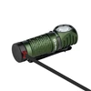 Olight Green Perun 2 Mini Right Angle Flashlight Charging via Magnetic Cable for Hands Free Outdoor Use