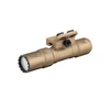 Tan Olight tactical flashlight with integrated picatinny rail mount