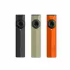 Three Olight ArkPro flat EDC flashlights in black green and orange showing front view with selector dials for daily carry