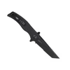 Black Ganzo Sentry L2 tactical folding knife with partially serrated blade and carbon fiber handle.