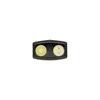 Dual-light headlamp, front view, isolated, white background.