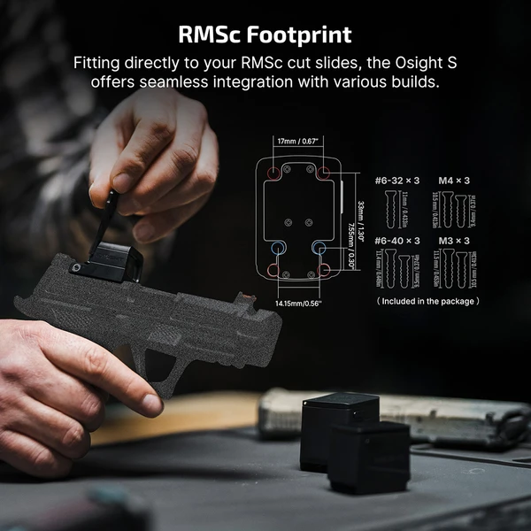 Osight S Optic: 2 MOA Dot & 32 MOA Circle with OAL Material - Olight