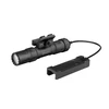 Black Olight tactical weapon light with remote pressure switch and Picatinny mount.