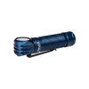 Blue Perun 3 right-angle LED flashlight with textured body and pocket clip.