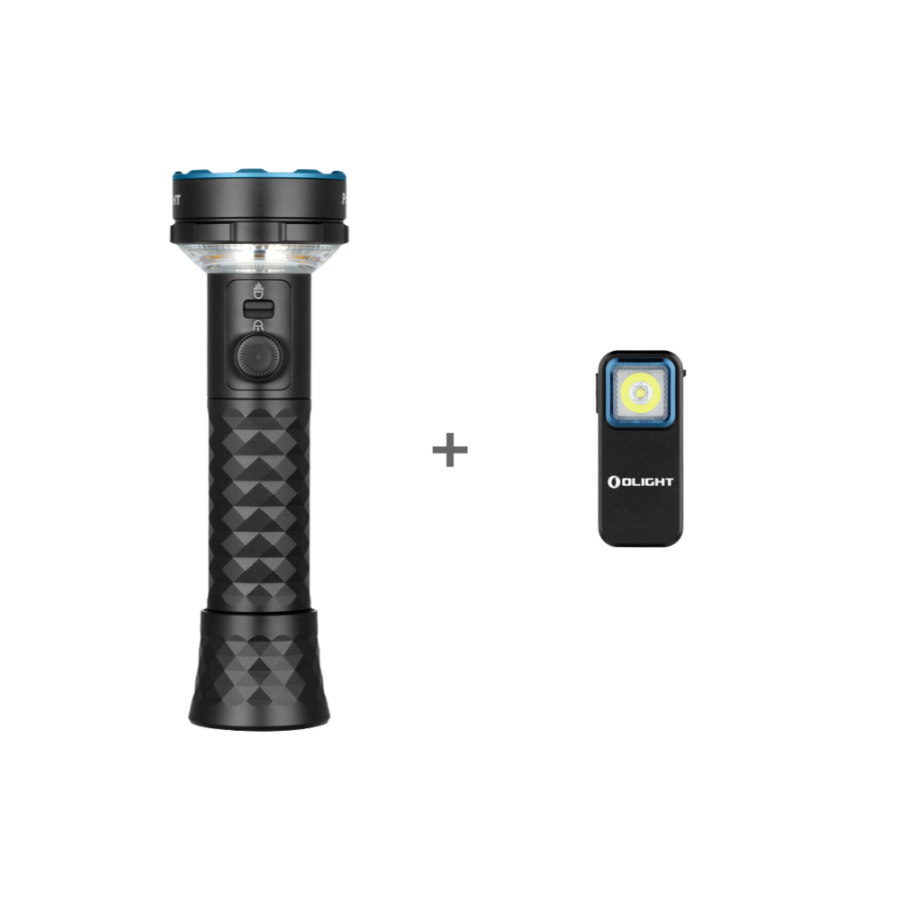 Prowess Multifunctional Flashlight with Bidirectional Lighting & Oclip Clip Light with White and Red Light Bundle