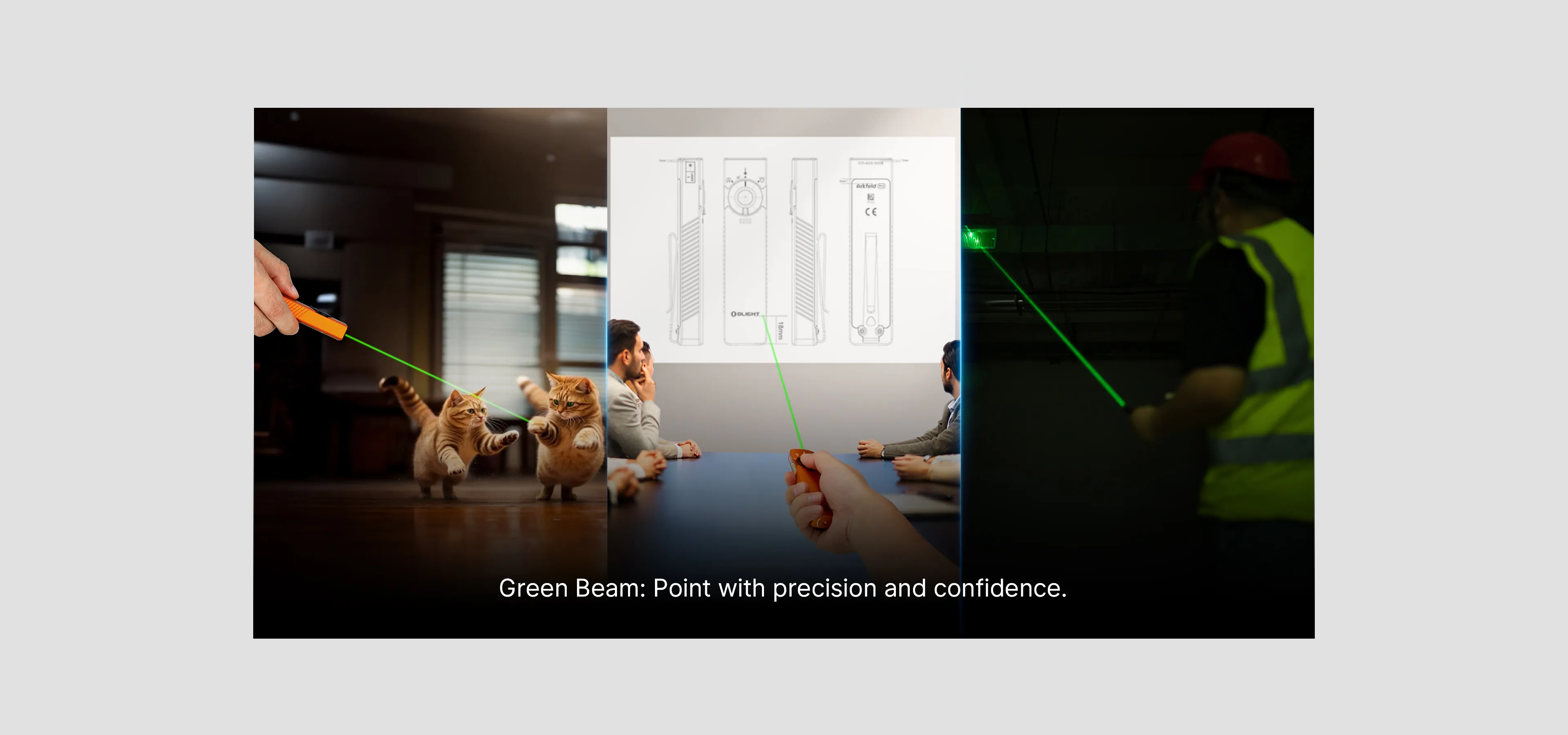 Arkfeld Pro Flat EDC Flashlight 1300lm UV Light Green Laser Beam