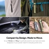 Compact flashlight attached to backpack, pocket, and used for car repair; compared with a knife.