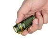 Olight Olive Green Baton 4 Premium Edition handheld flashlight with textured body and pocket clip for everyday carry