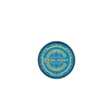 Olight blue and gold circular logo emblem with globe pattern and stars