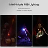Multi-mode RGB lighting used for backpacking signal, tent ambient light, and reading maps at camp.