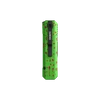 Oknife pocket knife with zombie green handle, red blood splatter design, and black pocket clip isolated on black background