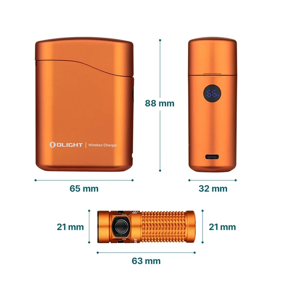 Baton 4 Premium EDC Flashlight 1300 Lumens Wireless Charging Case