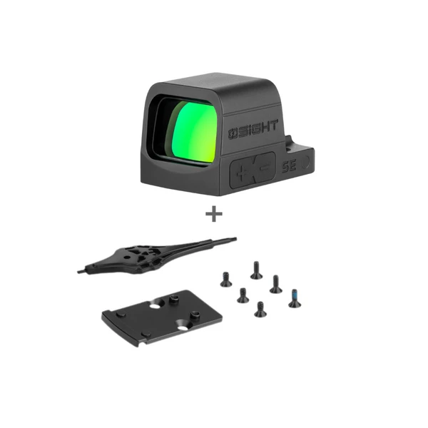 Olight Black Osight SE 6MOA GN Red Dot Sight with RMR to RMSc Adapter, Screws and Wrench for Precise Targeting