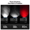 Olight Black Oclip Pro Clip-on Light showing Floodlight Spotlight and Red Light modes for versatile outdoor EDC use