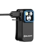 Olight Black Oclip Pro Clip-on Light Side View Charging via USB-C Port with Blue Bezel and Triple LED for Everyday Carry