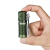 Olight OD Green PERUN 2 MINI Compact Right Angle Flashlight Held in Hand with Pocket Clip for Everyday Carry Use