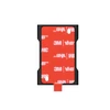 Black metal mount adapter with red 3M VHB double-sided adhesive backing tape isolated on white background