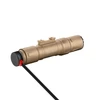 Tan Olight tactical flashlight with connected remote pressure switch and integrated rail mount