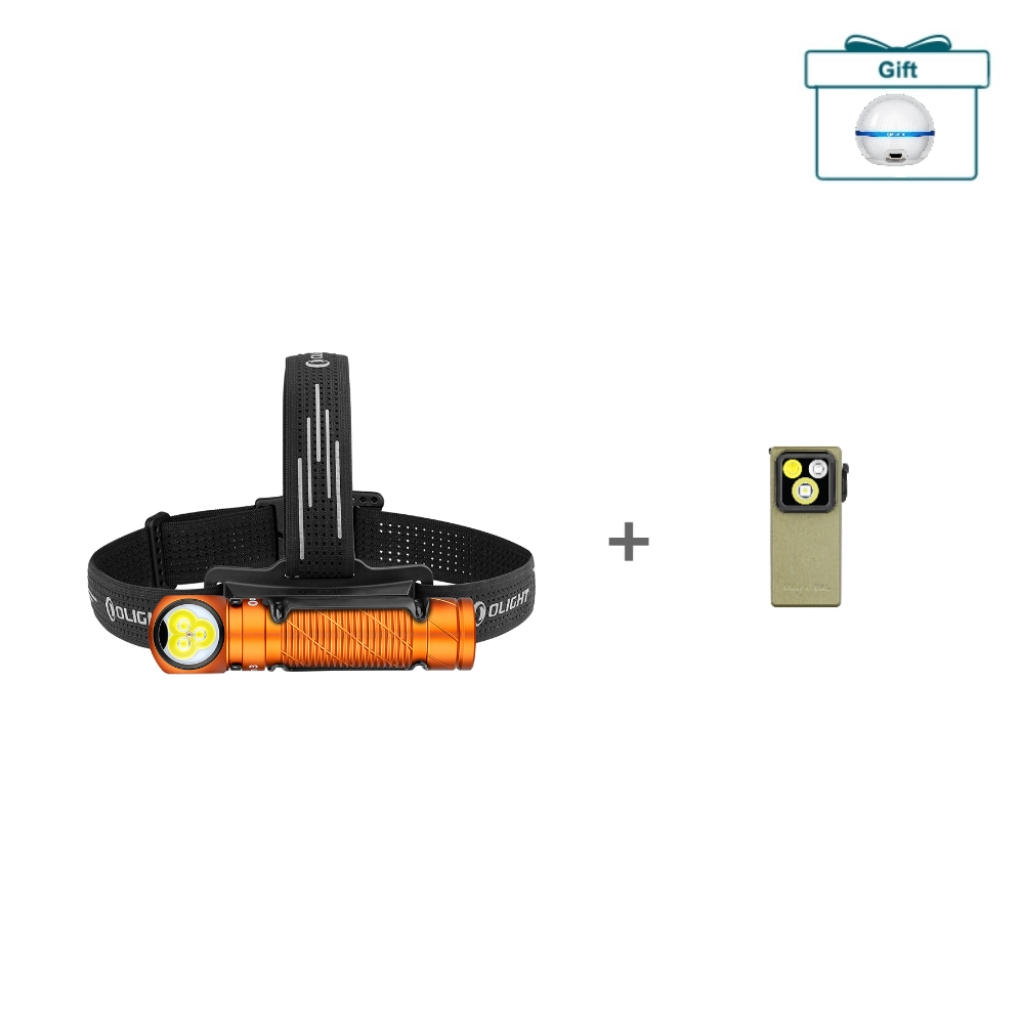 Perun 3 Headlamp 3000lm White Red Light EDC Bundle with Sphere C