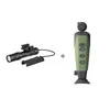 Olight weapon light with remote switch paired with green digital night vision monocular on white background