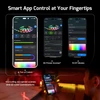 Smart app controlling LED strip lights with color gradients, 66 preset scenes, and 16 DIY modes.