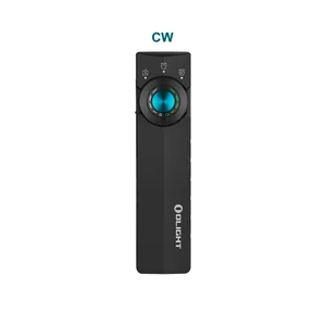 Olight Black ArkPro Lite Flashlight Top View with Blue Rotating Switch and UV Light for Everyday Carry