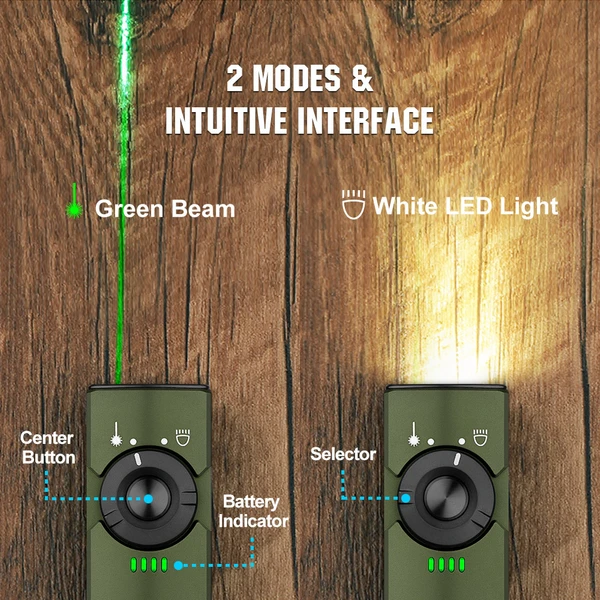 OLIGHT Arkfeld LED/レーザー EDCライト グリーン OLIGHT Arkfeld EDC Flat Flashlight, 1000 Lumens White LED