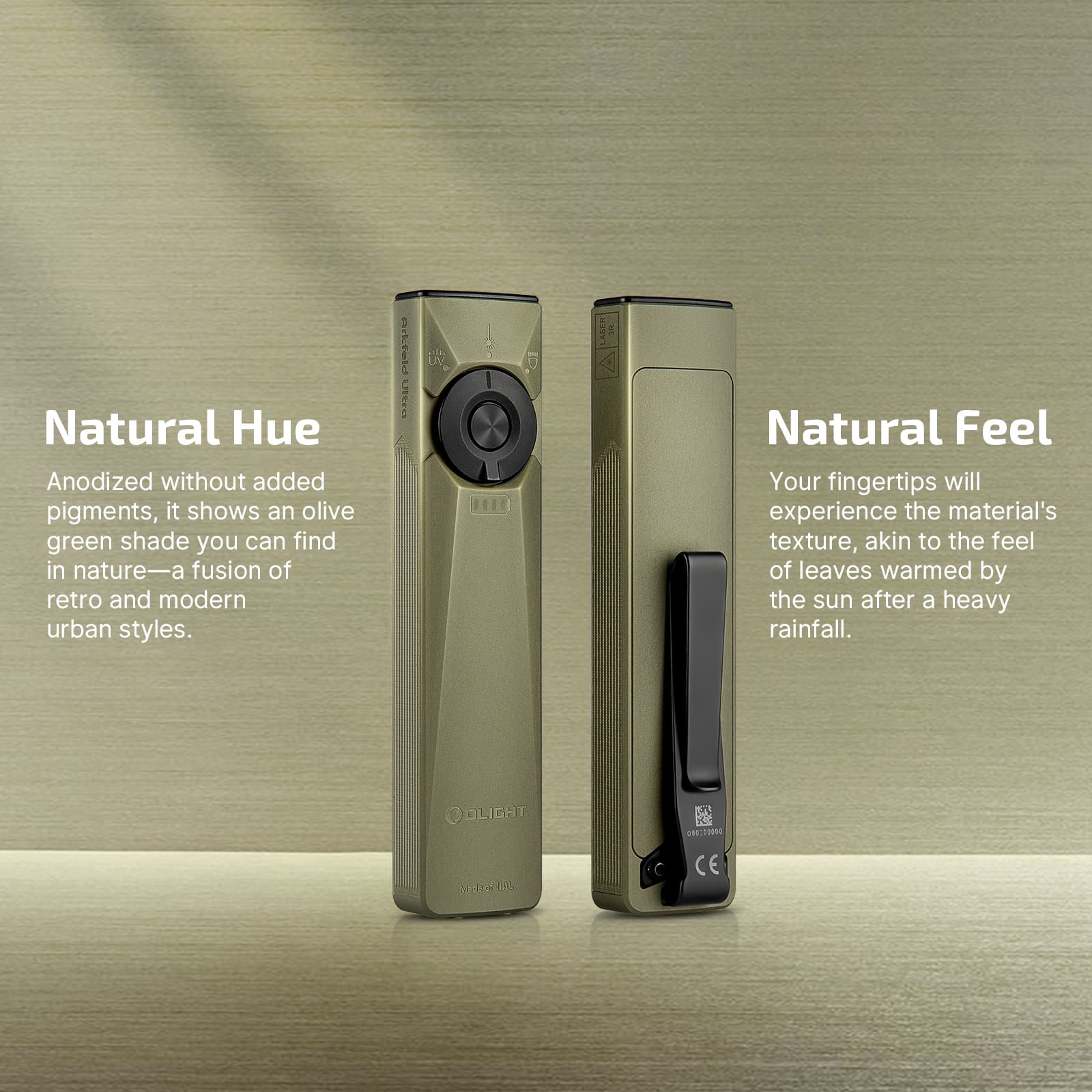 Arkfeld Ultra EDC Flashlight 3 in 1 UV Green Laser O aluminum - Olight