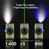 Olight Olive Drab Green Arkfeld Ultra Flat Flashlight featuring White Light, Green Laser, and UV Light Modes