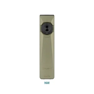 Olight Olive Green Arkfeld Ultra Flat Flashlight Front View with Neutral White LED and Laser for EDC Daily Carry