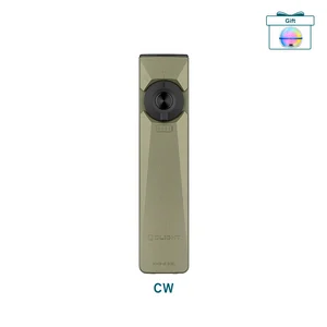 Olight Olive Green Arkfeld Ultra Flat Flashlight Front View with Dial Switch for Outdoor EDC Use