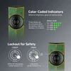 Multifunction flashlight: color-coded indicators, battery levels, turbo mode, safety lockout feature