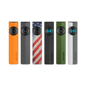 Olight ArkPro USA Flag Flashlight Front View with Flat Body and Multi Light Selector for Everyday Carry