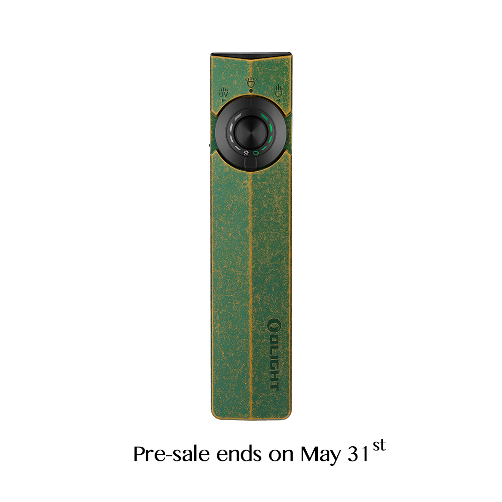 ArkPro Flat EDC Flashlight 1500lm UV Laser Antique Green Limited