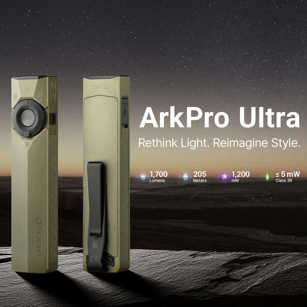 ArkPro Ultra EDC Flashlight 1700 Lumens UV Light 14 Day Runtime