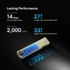 Olight gold ArkPro Ultra flashlight with 2000mAh battery capacity for lasting performance and long runtime.