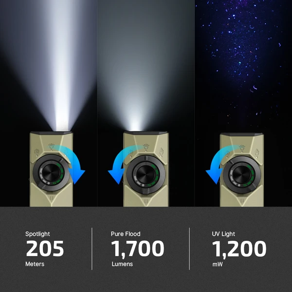 ArkPro Ultra Flat EDC Flashlight 1700 Lumens UV Laser Flood Light