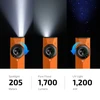 Olight Orange ArkPro Ultra Flashlight showing Spotlight Floodlight and UV Light modes with Selector Dial for versatile use